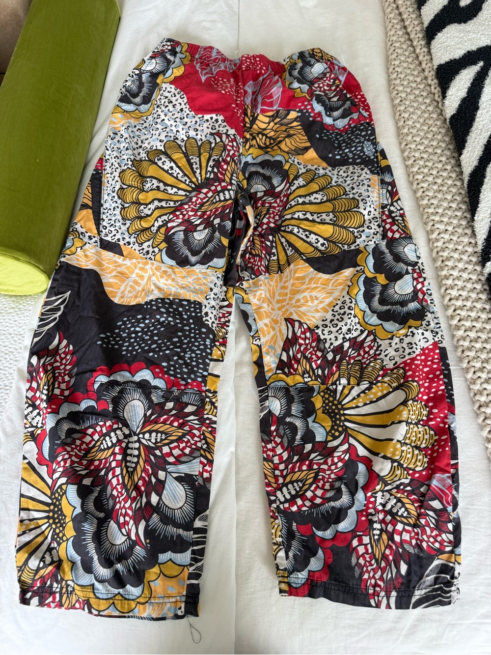 FP Movement by Free People Floral Patchwork Pull-On Pants in Red, Yellow & Black